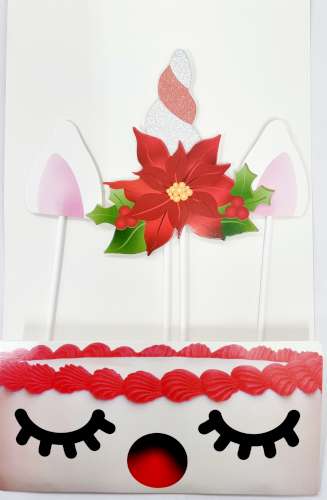Christmas Unicorn Cake Topper Kit - Click Image to Close